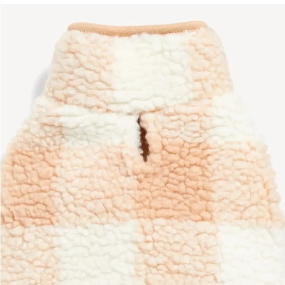 Old Navy Rib-Paneled Gingham Sherpa Jacket